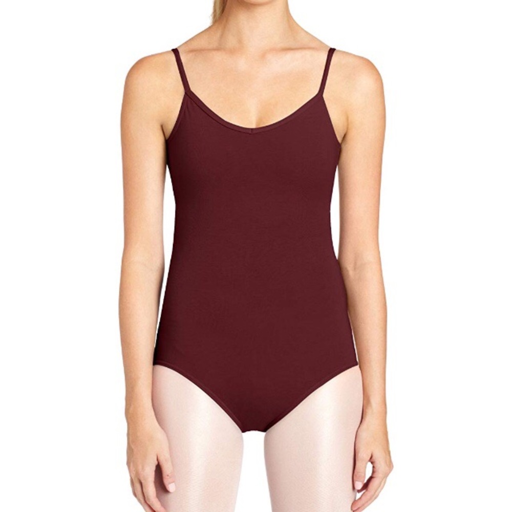 Women’s Vneck Burgundy Leotard Bodysuit